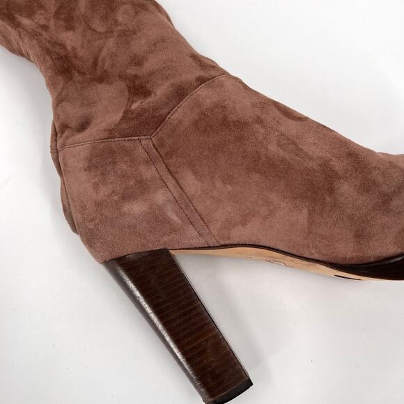 LORO PIANA Suede Knee High Boots Womens 39 Light Brown Sharmaine Cashmere Lined - Picture 15 of 16